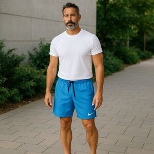 Nike Blue Athletic Shorts with Quick-Dry Fabric